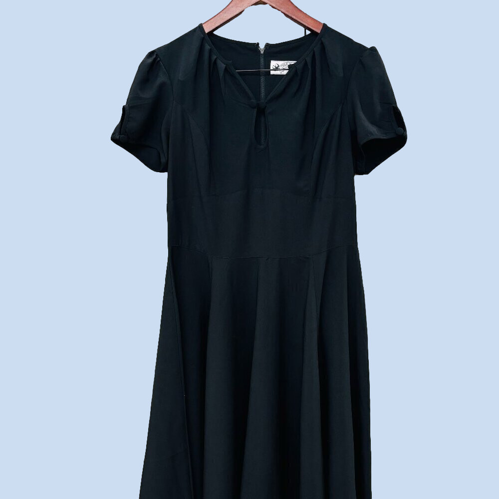 Hell Bunny Vixen SZ Lg Swing Dress Keyhole Fairy Whimsigoth Festival Holiday